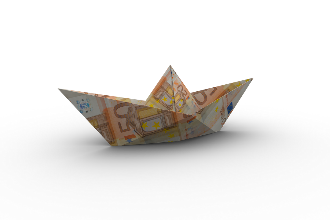 Paper Boat Made of Euro Bills on Transparent Background - Download Free Stock Images Pikwizard.com