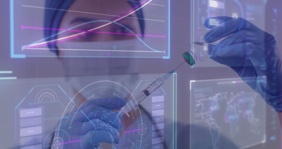 Futuristic Laboratory Concepts with Scientific Graphs