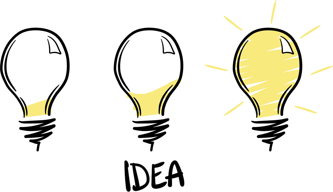 Idea Light Bulb Illustration on Transparent Background