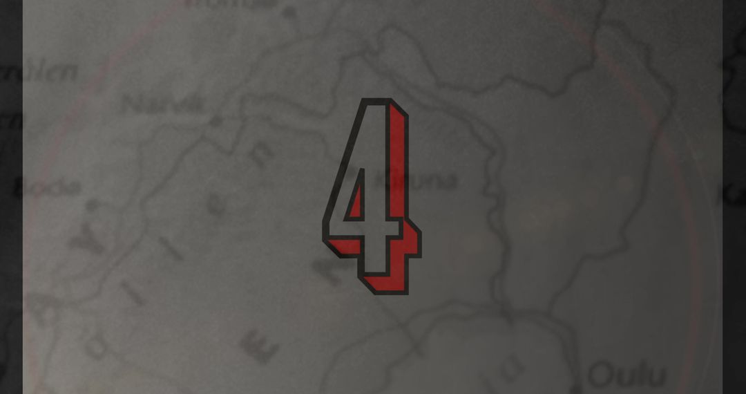 Digital Number Display on Faded Map Background