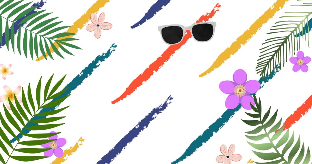Tropical Vibes with Sunglasses and Colorful Elements