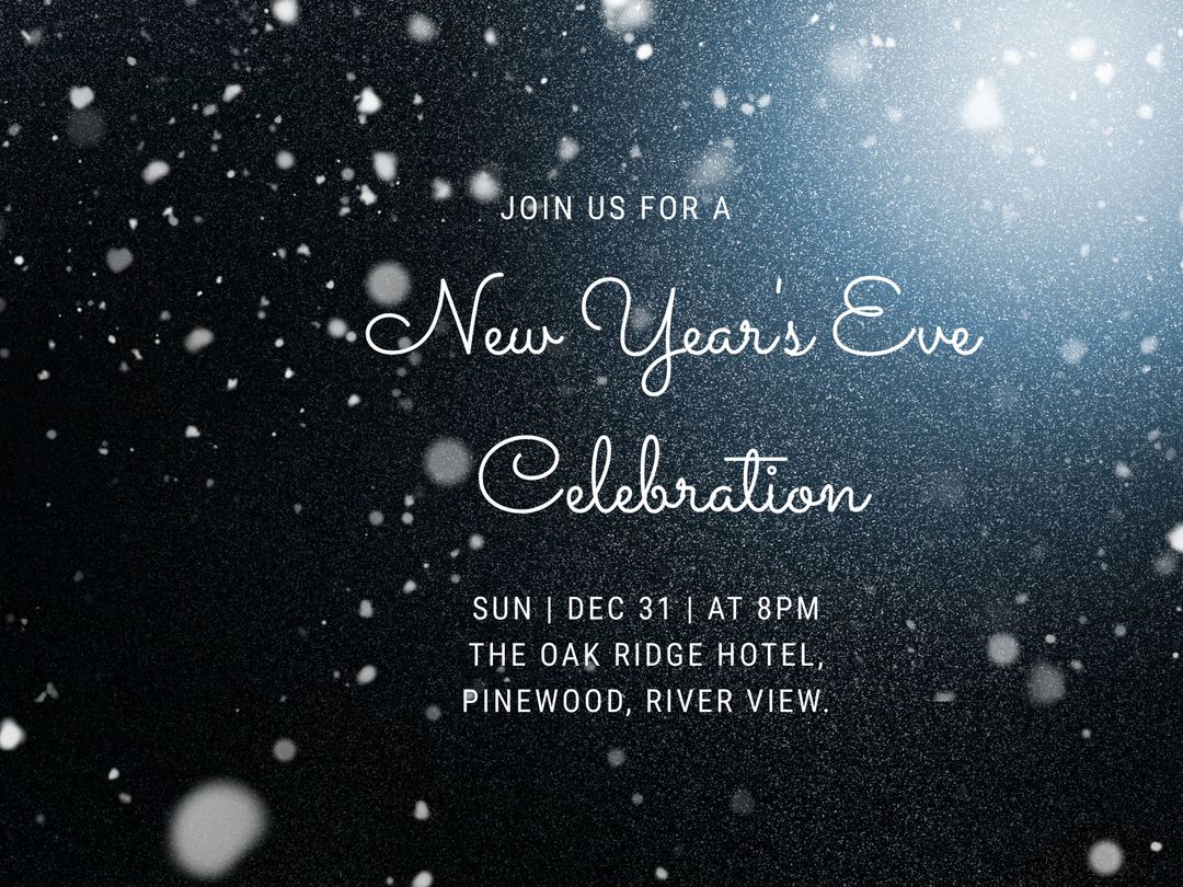 Festive New Year's Eve Celebration with Snowy Night Theme