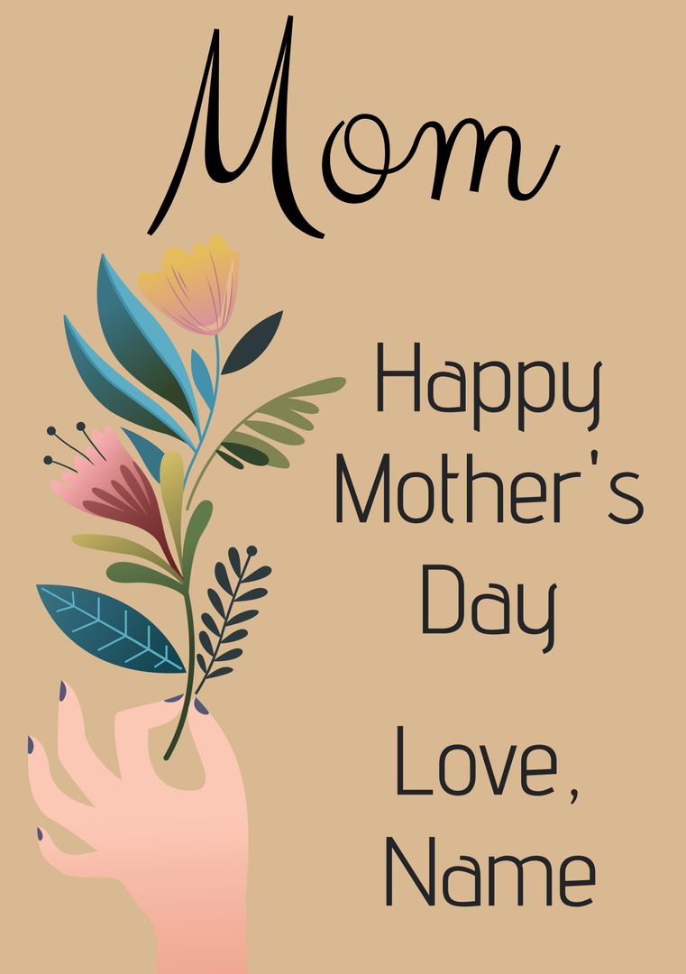 Mother's Day Floral Greeting Card Design Customizable