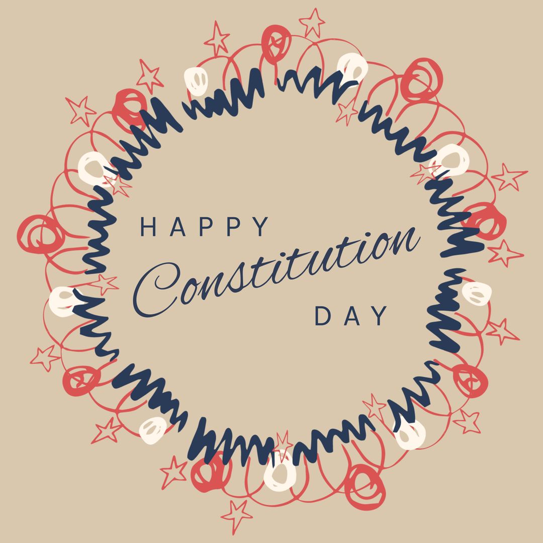 Constitution Day Celebration Banner with Artistic Design