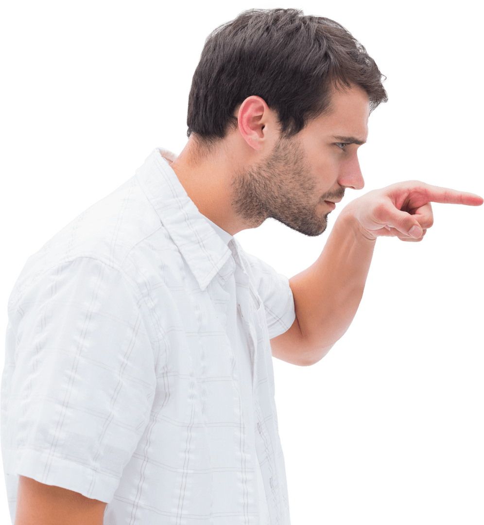 Angry Man Pointing with Serious Expression Transparent Background - Download Free Stock Images Pikwizard.com