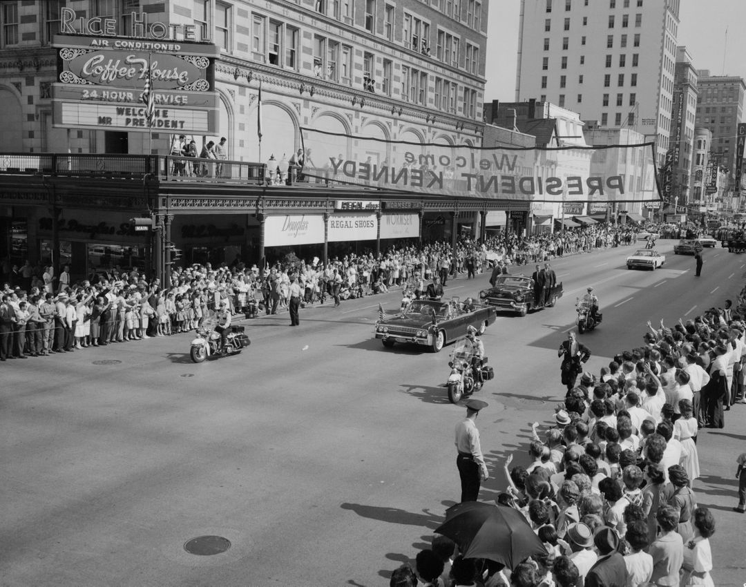 John F. Kennedy Parade Motoring through Downtown Crowds Lined on Streets - Free Images, Stock Photos and Pictures on Pikwizard.com