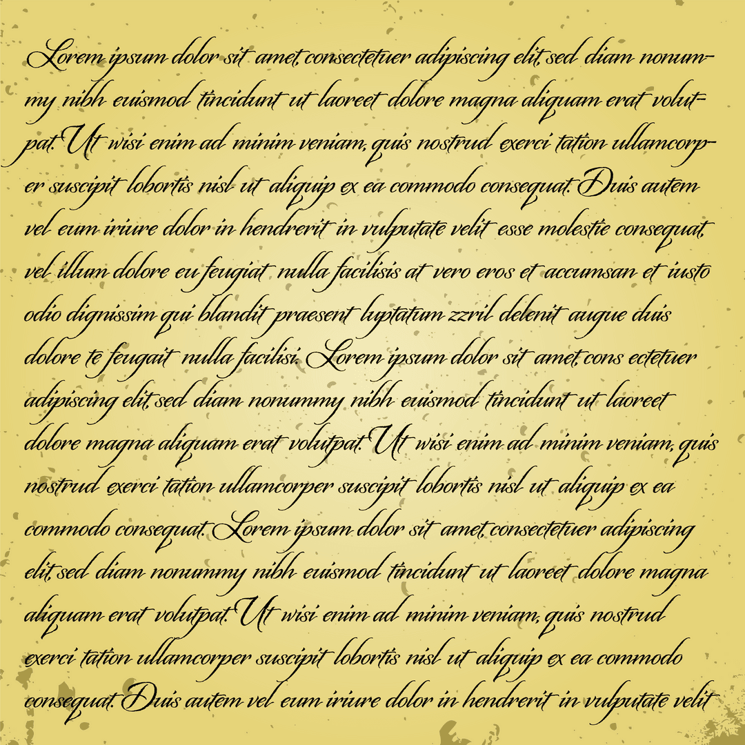 Elegant Cursive Calligraphy on Yellow Transparent Background