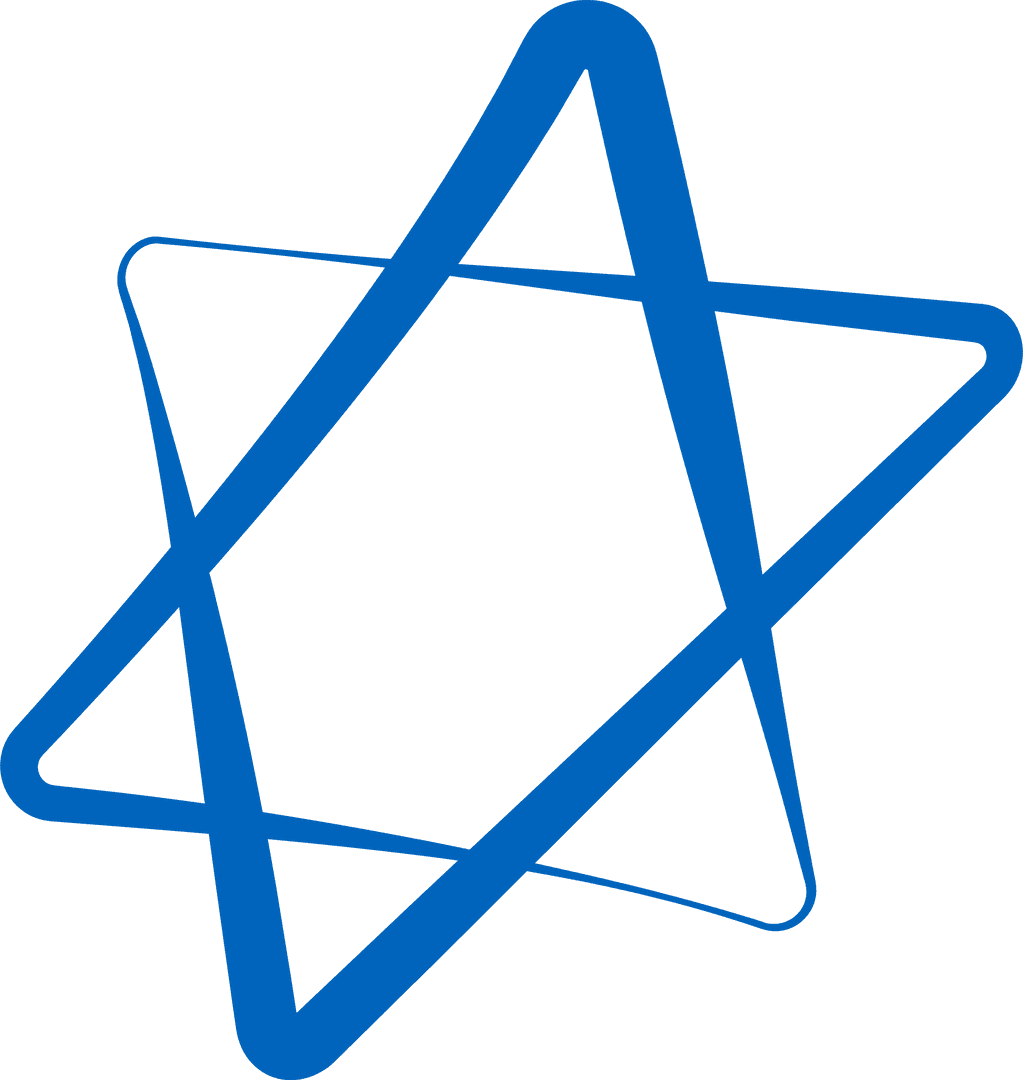 Blue Transparent Stylized Overlapping Star Outline Illustration