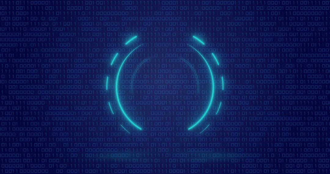 neon digital interface over binary code background - Free Images, Stock Photos and Pictures on Pikwizard.com