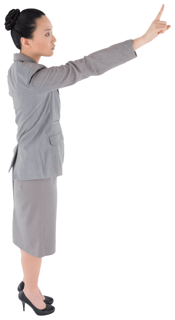 Transparent Full-Length Businesswoman Pointing Isolated PNG