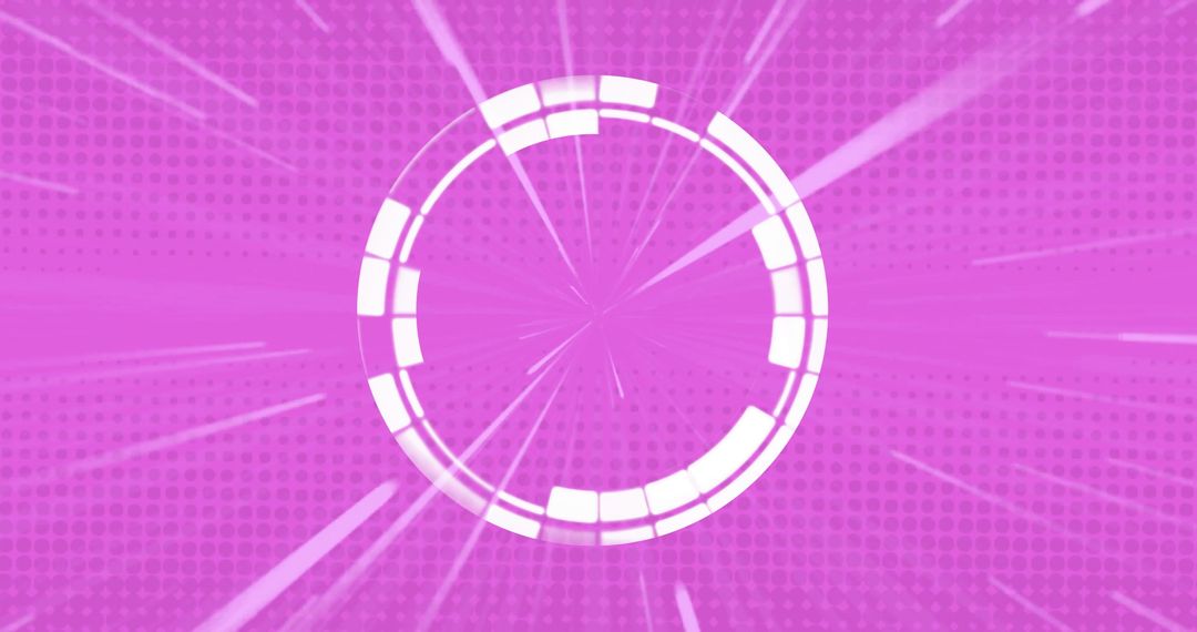 Abstract Digital Interface with White Shapes on Pink Background
