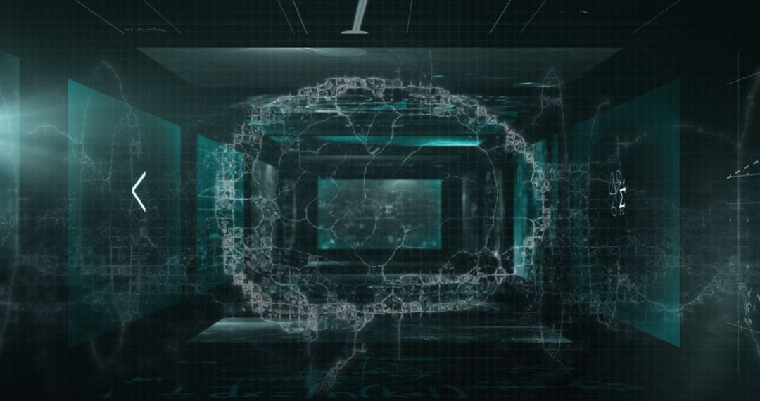 Futuristic Digital Brain Concept with Data Streams