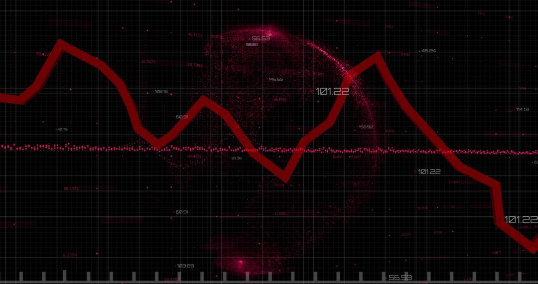 Global Financial Data Analytics with Digital Globe and Red Graph Lines