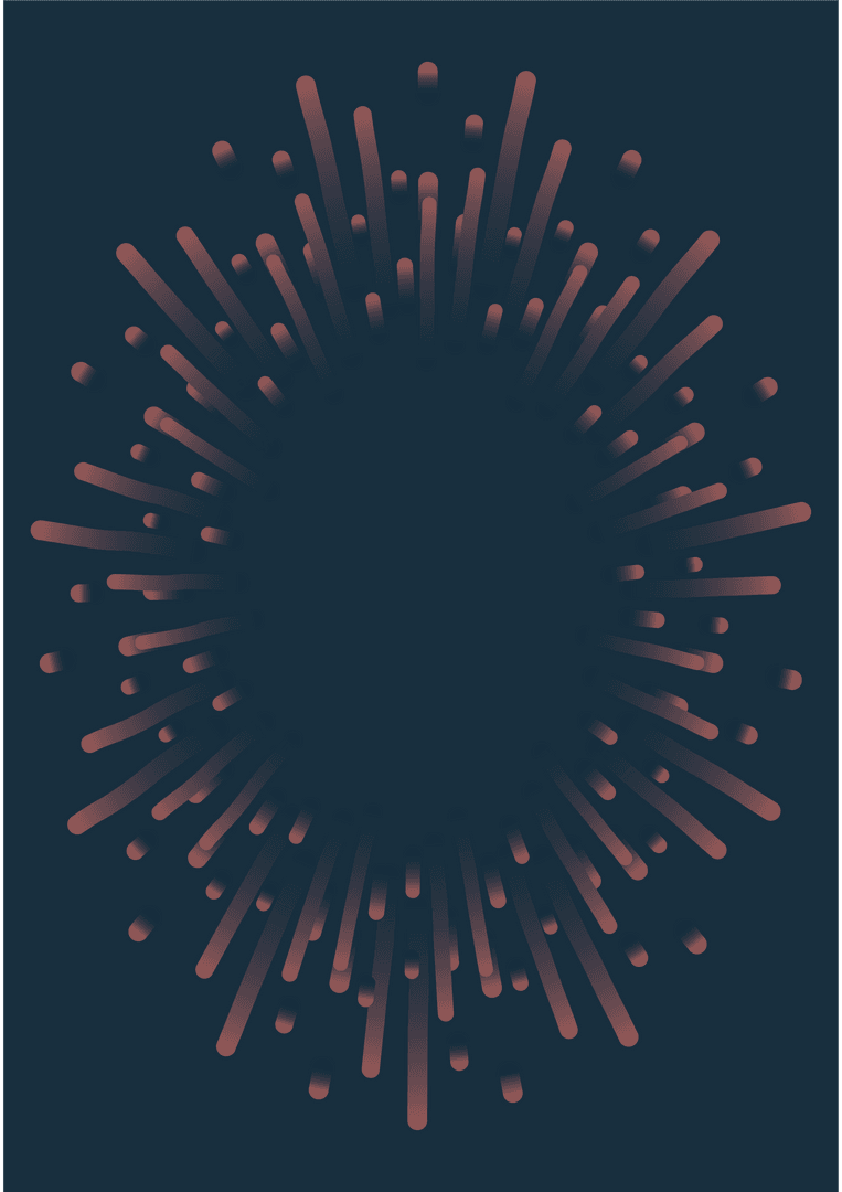 Abstract Orange Sunburst Pattern on Transparent Background