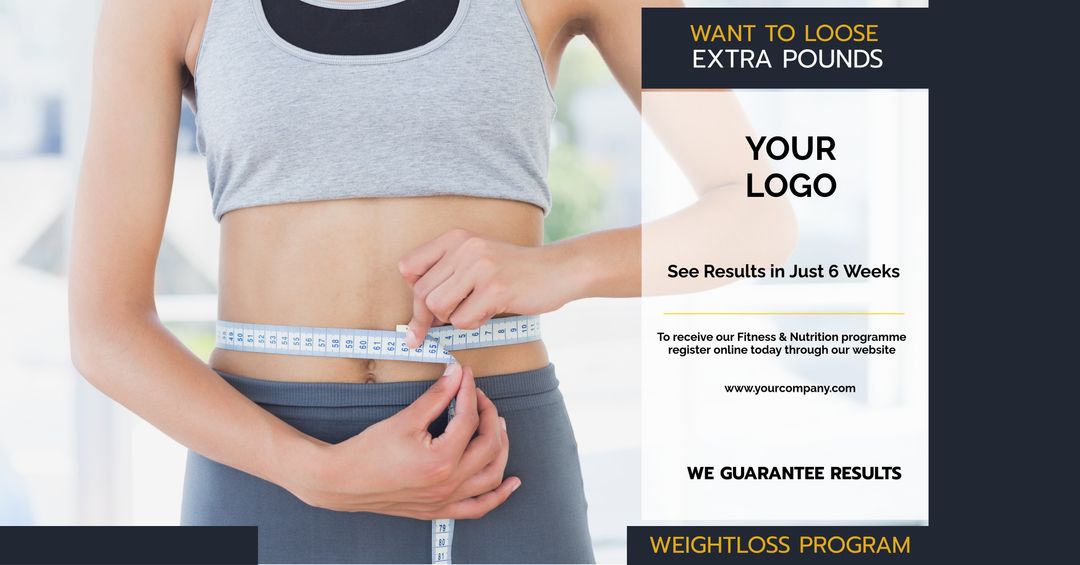 Weight Loss Program Promotion with Waist Measurement Concept