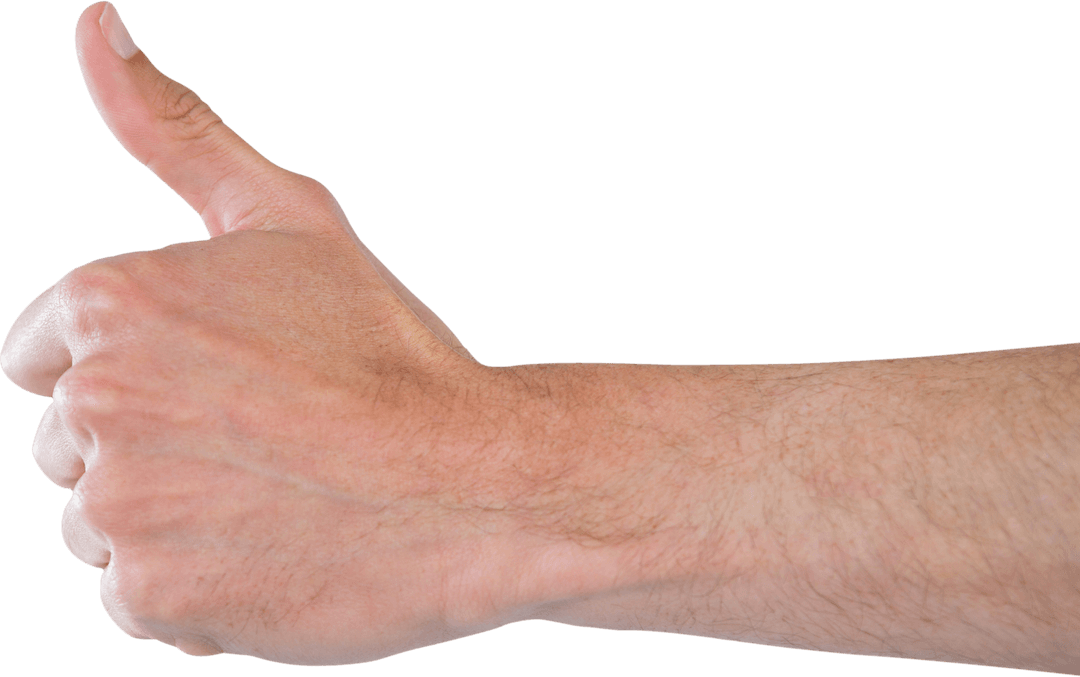 Transparent Hand Gesture Showing Thumbs Up Concept