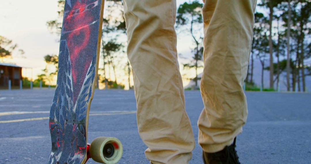 Young Skateboarder Standing with Longboard in Hand at Sunset - Free Images, Stock Photos and Pictures on Pikwizard.com