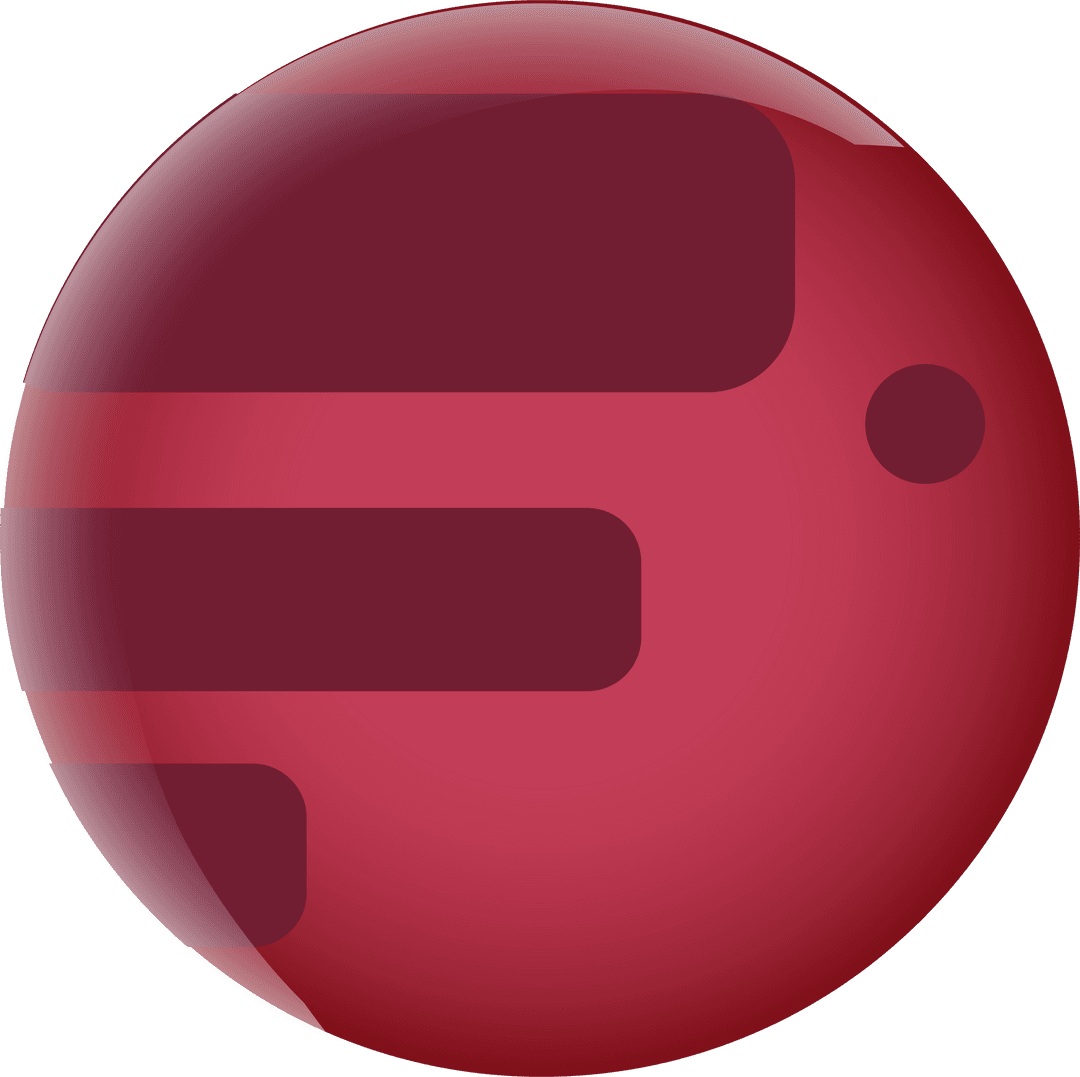 Abstract red orb with gradient and transparent background