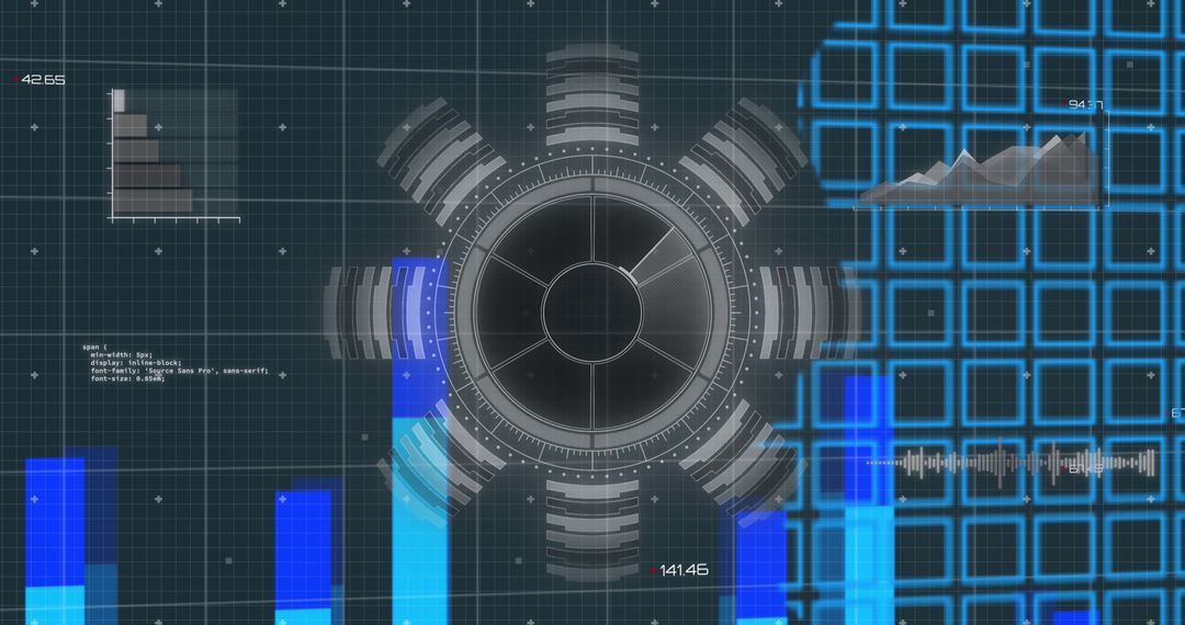 abstract digital interface with data scanning symbol - Free Images, Stock Photos and Pictures on Pikwizard.com