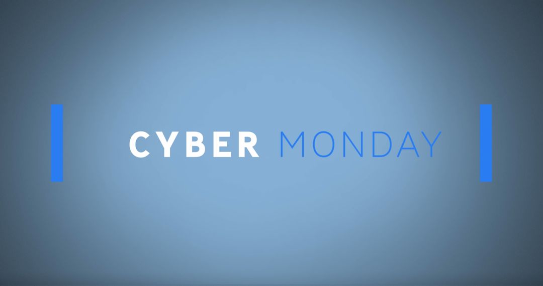 Cyber Monday Promotion Text on Gradient Blue Background