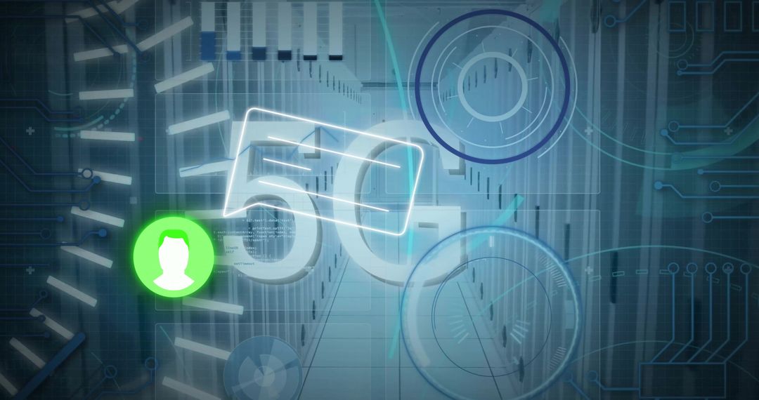 Futuristic 5G Network Data Processing with Server Background