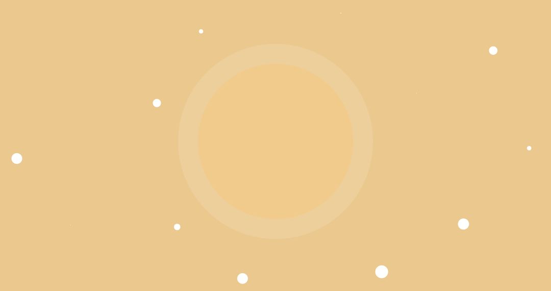Pulsating Circle on Yellow Background with Scattered White Dots