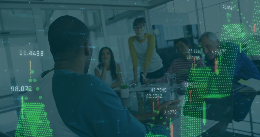 Financial Data Analytics Meeting with Diverse Team Collaboration