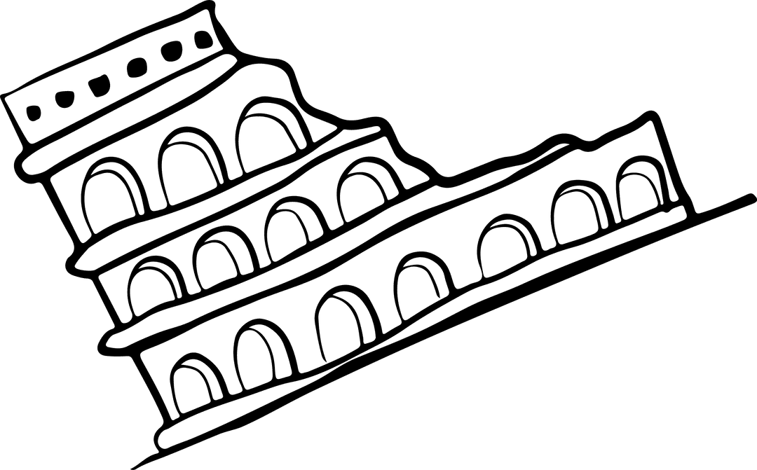 Cartoon Leaning Tower with Transparent Background