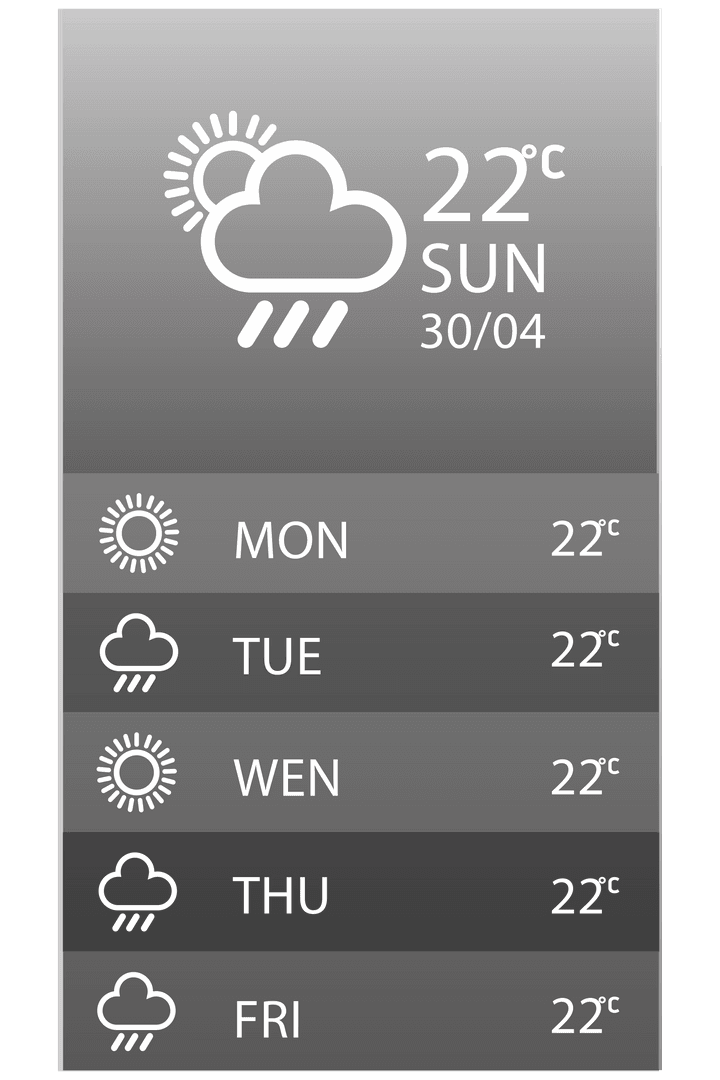 Transparent Weather App Interface Design with Temperature Display - Download Free Stock Images Pikwizard.com