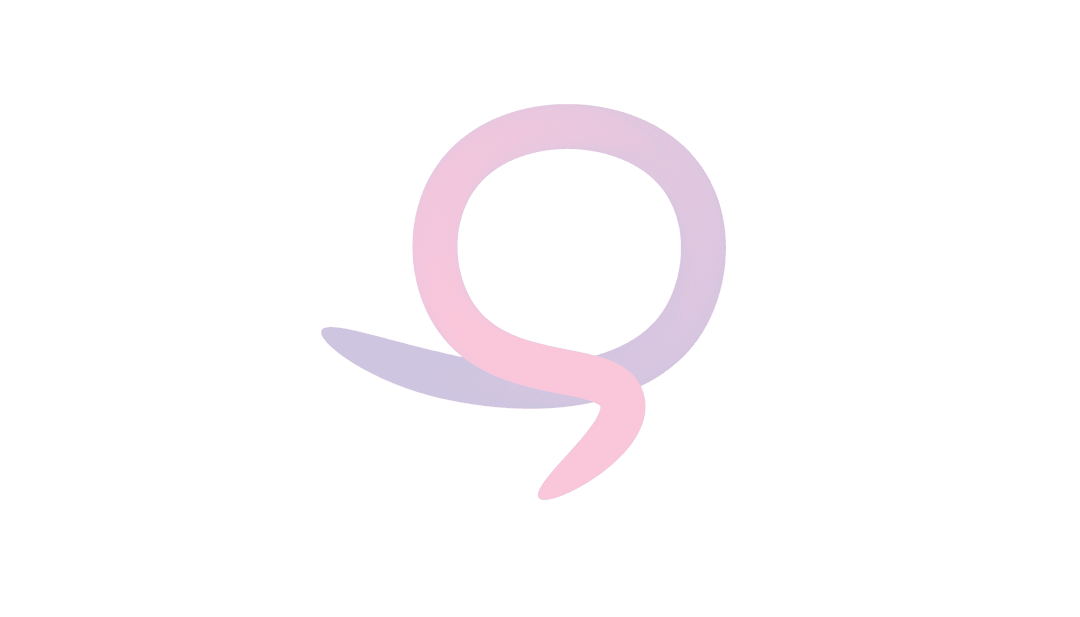 Digital Illustration of Pastel Pink Looping Shape on Transparent Background