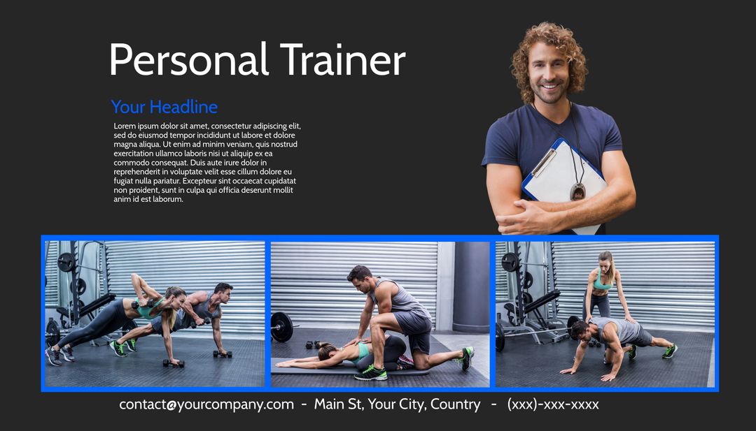 Smiling Personal Trainer Encouraging Clients During Workout Session - Download Free Stock Templates Pikwizard.com