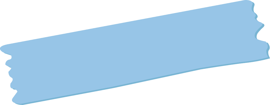 Light Blue Painter's Tape with Jagged Edges on Transparent Background