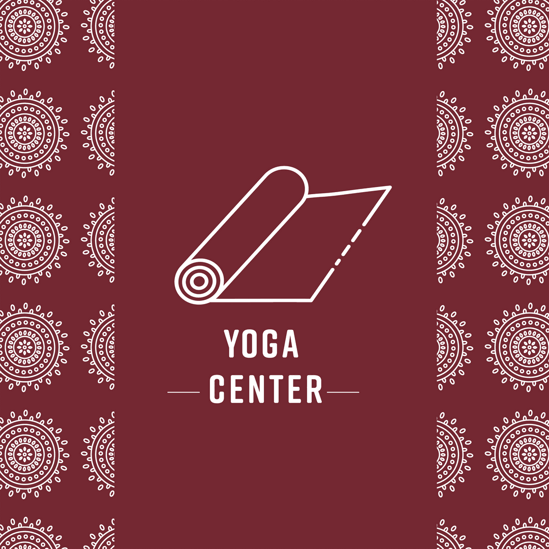 Transparent Yoga Center Banner with Decorative Border