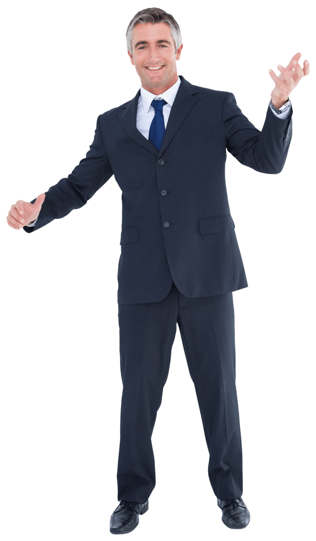 Transparent Background Businessman Gesturing Confidently