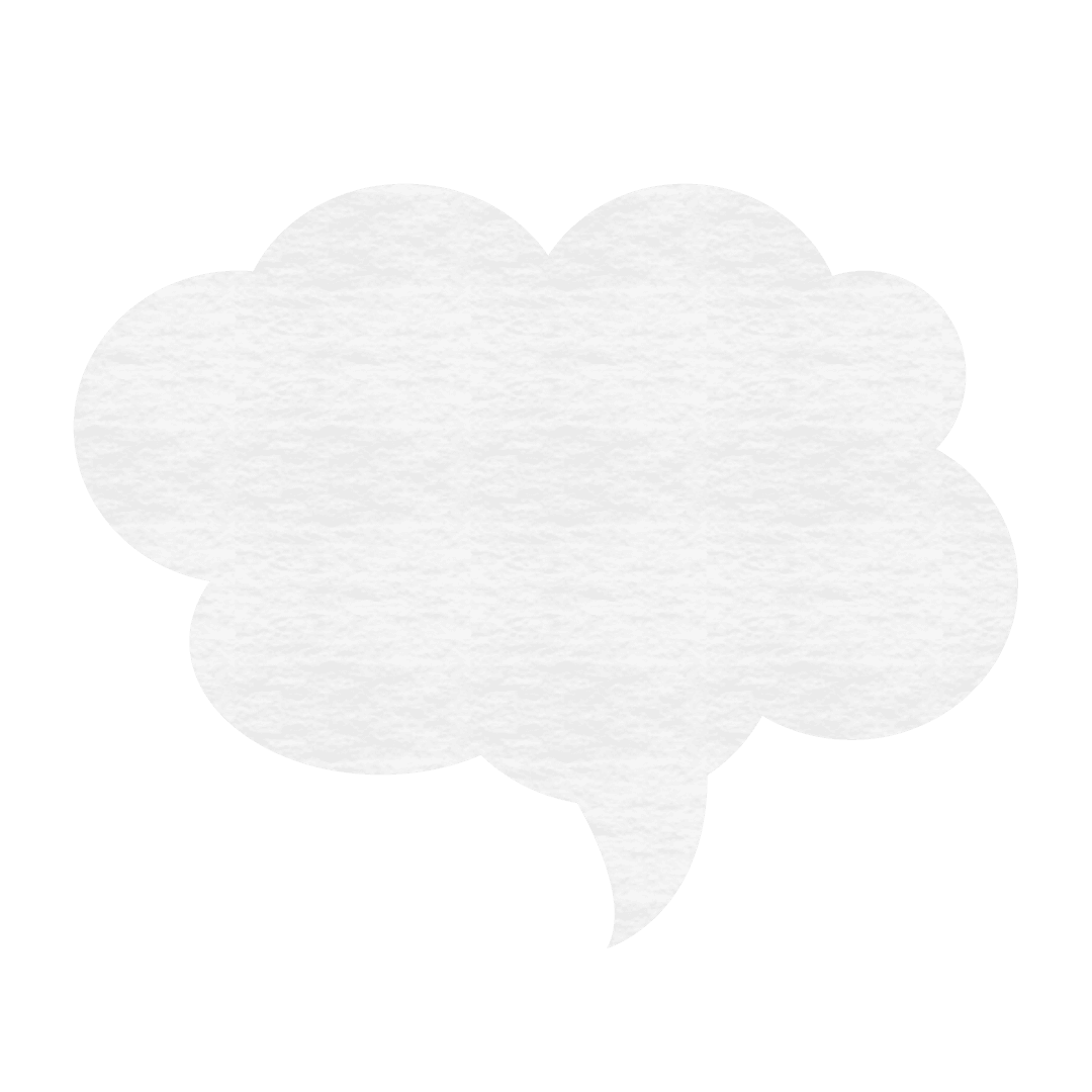 Transparent White Cloud Shaped Speech Bubble