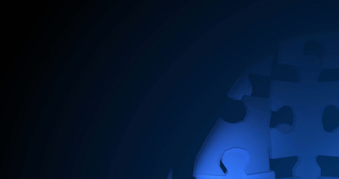 Blue Puzzle Pieces Forming Human Head Representation of Data Mind