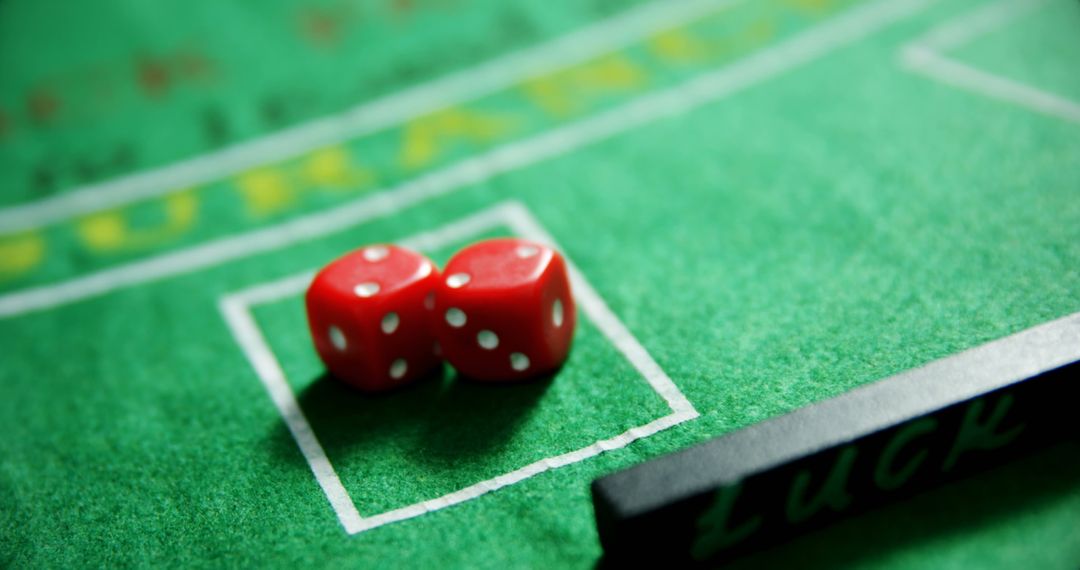 Close-up of Dice on Green Casino Table - Free Images, Stock Photos and Pictures on Pikwizard.com