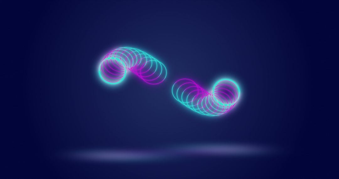 Dynamic Neon Circles on Navy Background