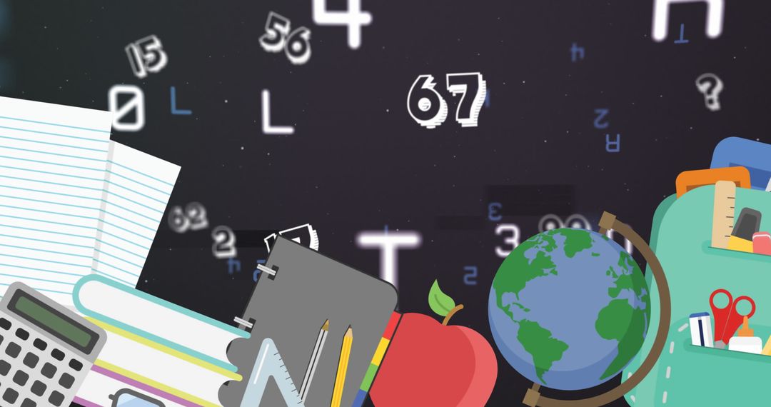 Educational Elements with Numbers and Letters Animation