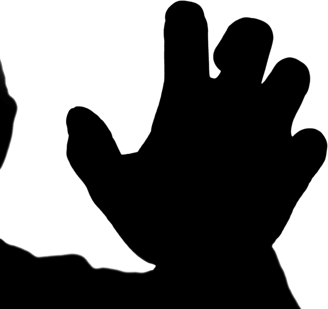 Silhouette of Man's Hand on Transparent Background