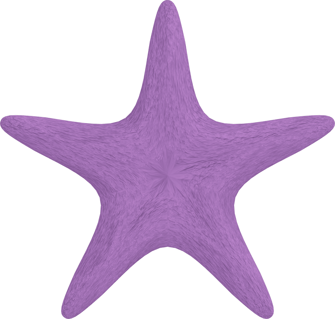 Purple Starfish Illustration on Transparent Background