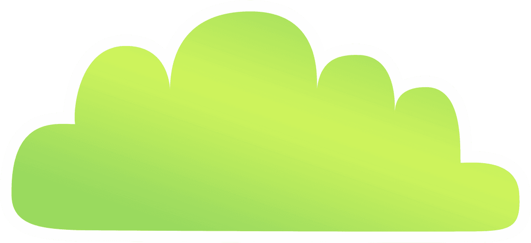 Transparent Gradient Green Cloud Icon for Digital and Web Design
