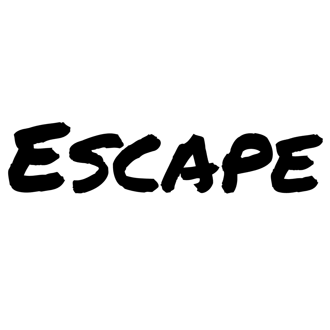 Black Escape Text Graphic on Transparent Background