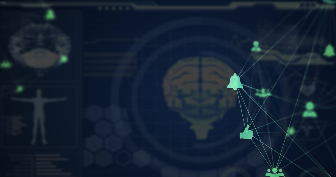Abstract Digital Brain Network Security Concept Background