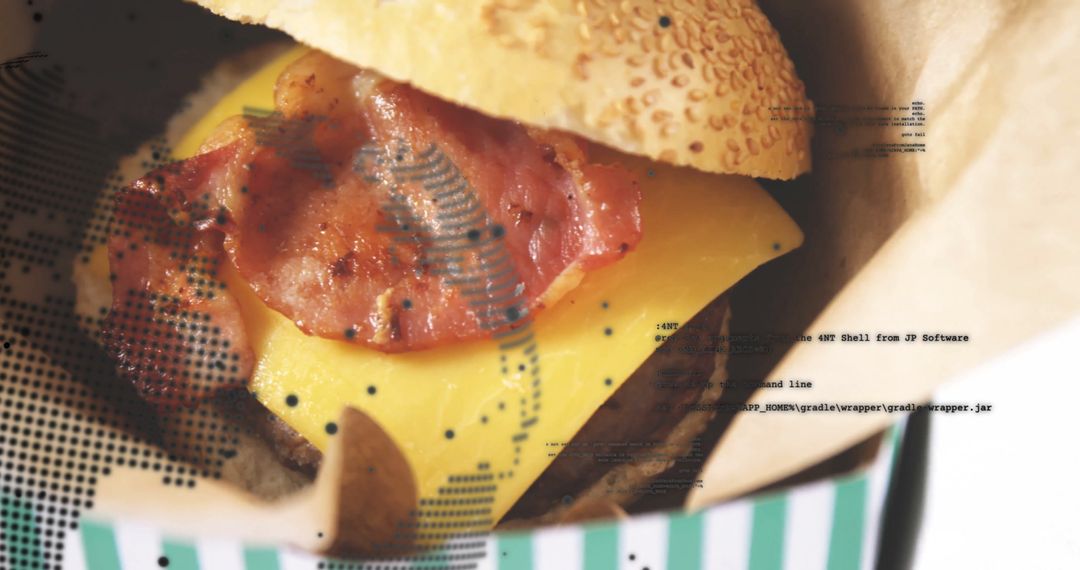 Gourmet Bacon Cheeseburger in Artisan Bun with Melted Cheese