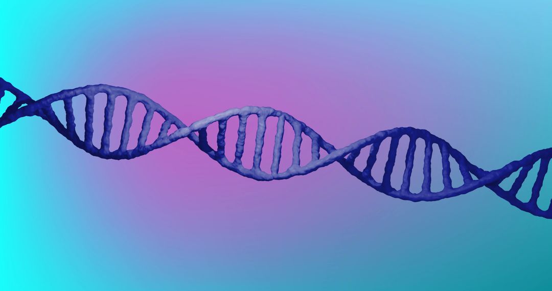 Spinning DNA Strand on Vibrant Gradient Background