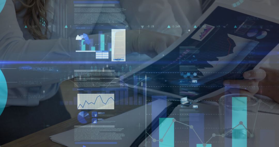 Business Professional Analyzing Financial Graphs and Data Overlays - Free Images, Stock Photos and Pictures on Pikwizard.com