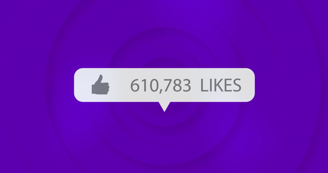 Engagement Icon with High Like Count on Vibrant Purple Background