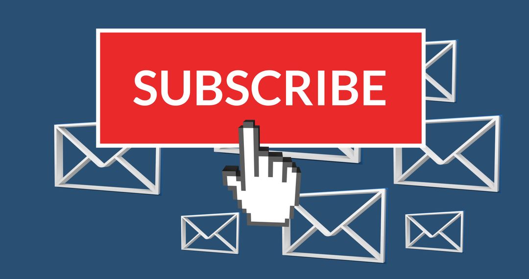 Digital Subscribe Button with Envelopes Suggests Email Alerts Context - Free Images, Stock Photos and Pictures on Pikwizard.com