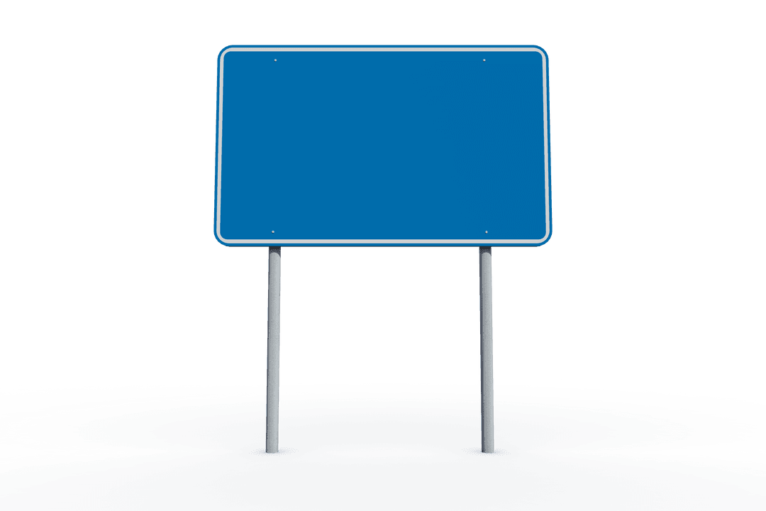 Blue Signpost with Copy Space on Transparent Background for Design Projects - Download Free Stock Images Pikwizard.com